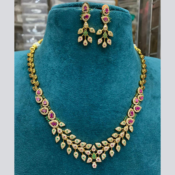 Sona Creation Gold Plated AD Necklace Set