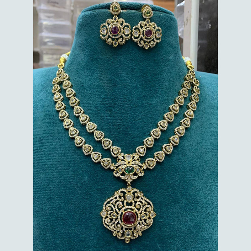 Sona Creation Gold Plated AD Necklace Set