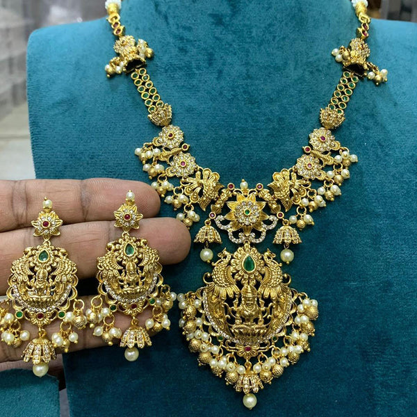 Sona Creation Gold Plated Temple Necklace Set