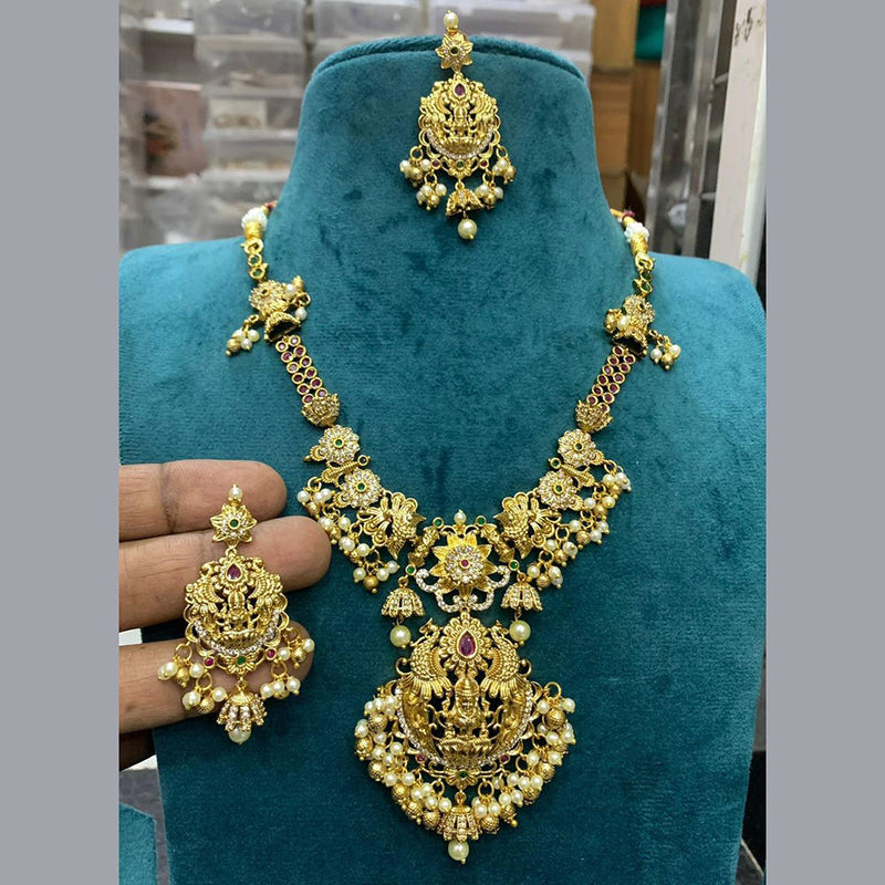 Sona Creation Gold Plated Temple Necklace Set