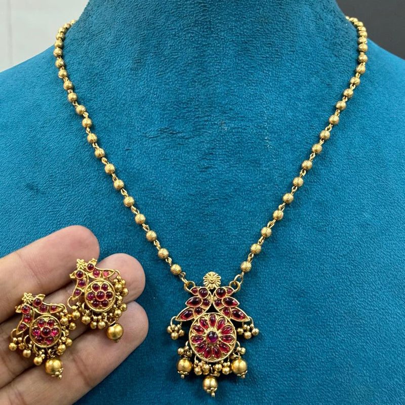 Sona Creation Gold Plated Kundan And Pearl Necklace Set