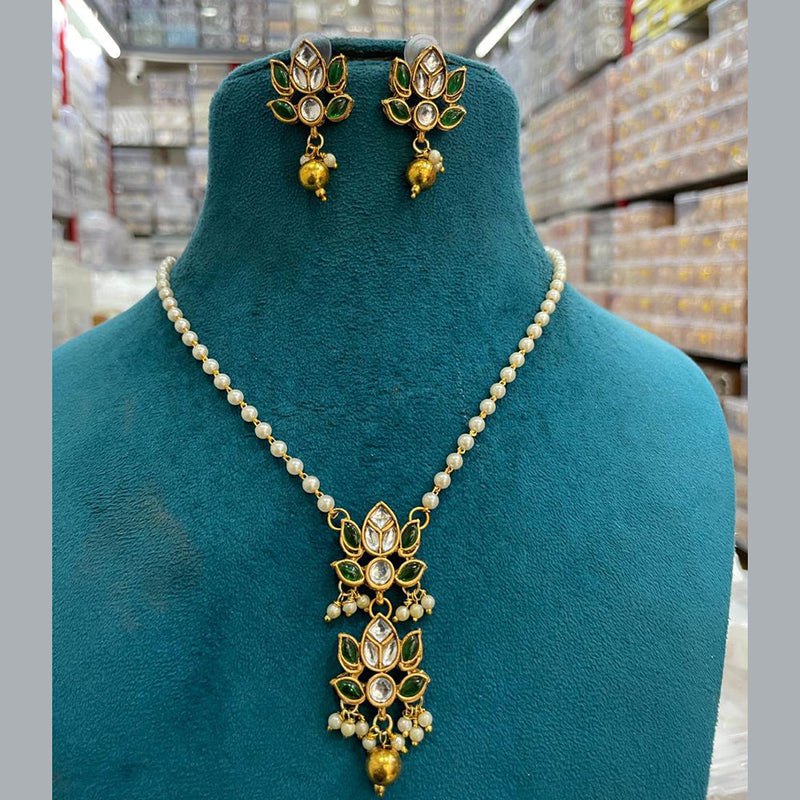 Sona Creation Gold Plated Kundan And Pearl Necklace Set