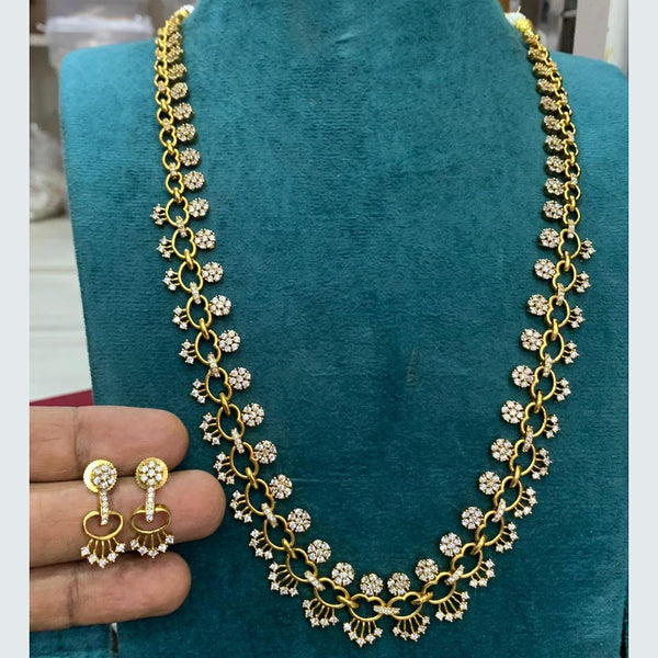 Sona Creation Gold Plated Austrian Stone Long Necklace Set