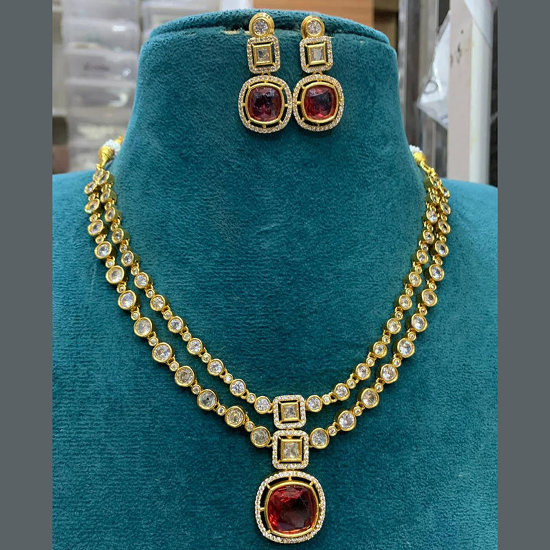 Sona Creation Gold Plated AD Necklace Set