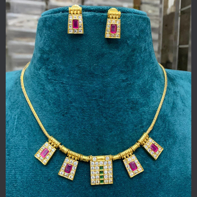 Sona Creation Gold Plated Austrian Stone Necklace Set