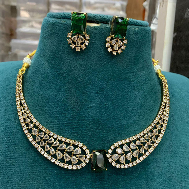 Sona Creation Gold Plated AD Necklace Set