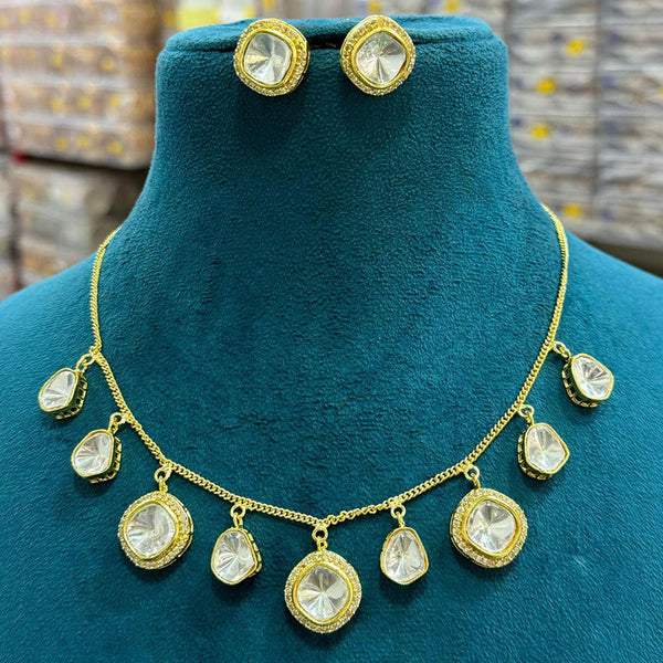 Sona Creation Gold Plated Crystal Stone Necklace Set