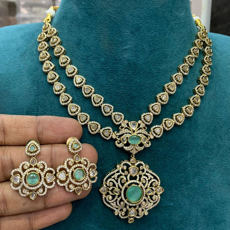 Sona Creation Gold Plated Polki Kundan Stone Necklace Set