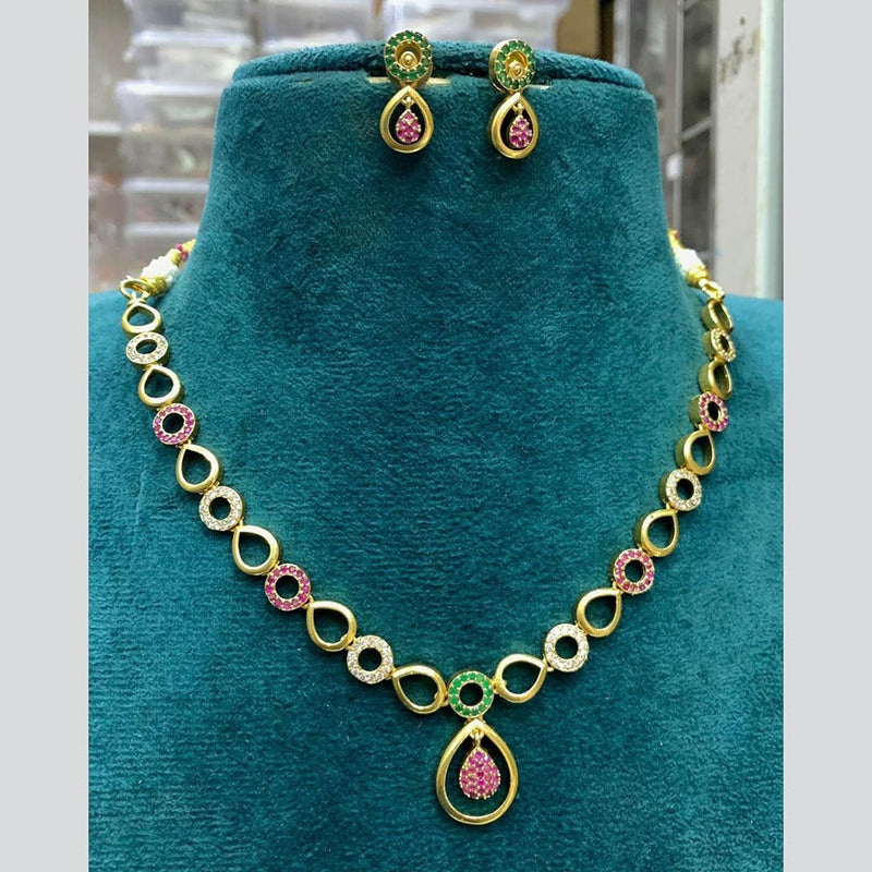 Sona Creation Gold Plated Austrian Stone Necklace Set