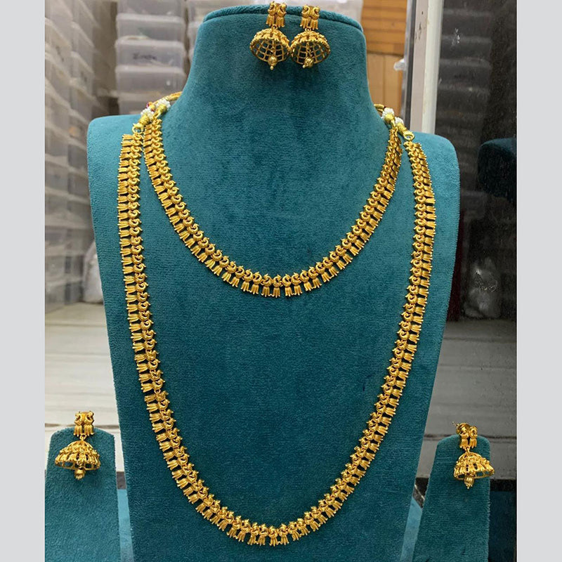 Sona Creation Gold Plated Double Necklace Set