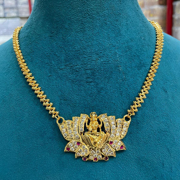 Sona Creation Gold Plated Austrian Stone Temple Necklace Set