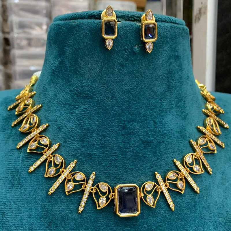 Sona Creation Gold Plated Crystal Stone Choker Necklace Set