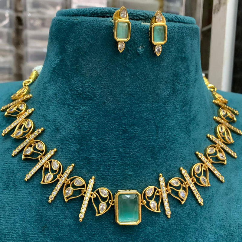 Sona Creation Gold Plated Crystal Stone Choker Necklace Set