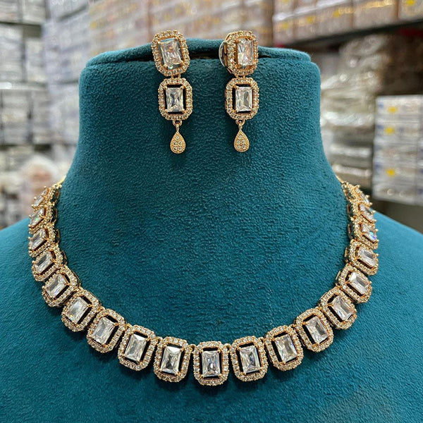 Sona Creation Gold Plated AD Necklace Set