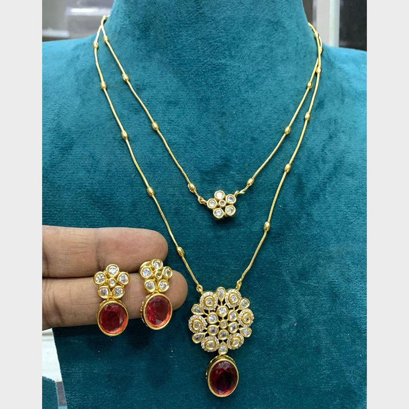 Sona Creation Gold Plated AD Necklace Set