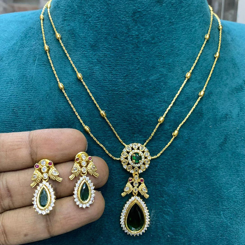 Sona Creation Gold Plated AD Necklace Set