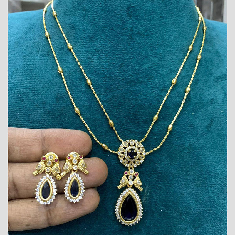 Sona Creation Gold Plated AD Necklace Set