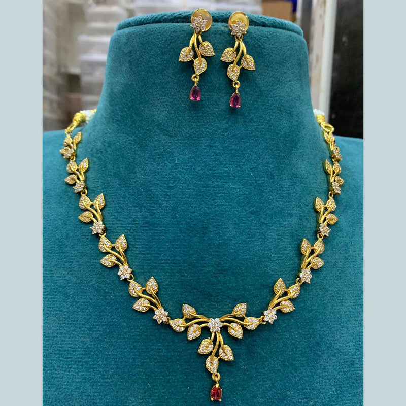 Sona Creation Gold Plated Austrian Stone Necklace Set