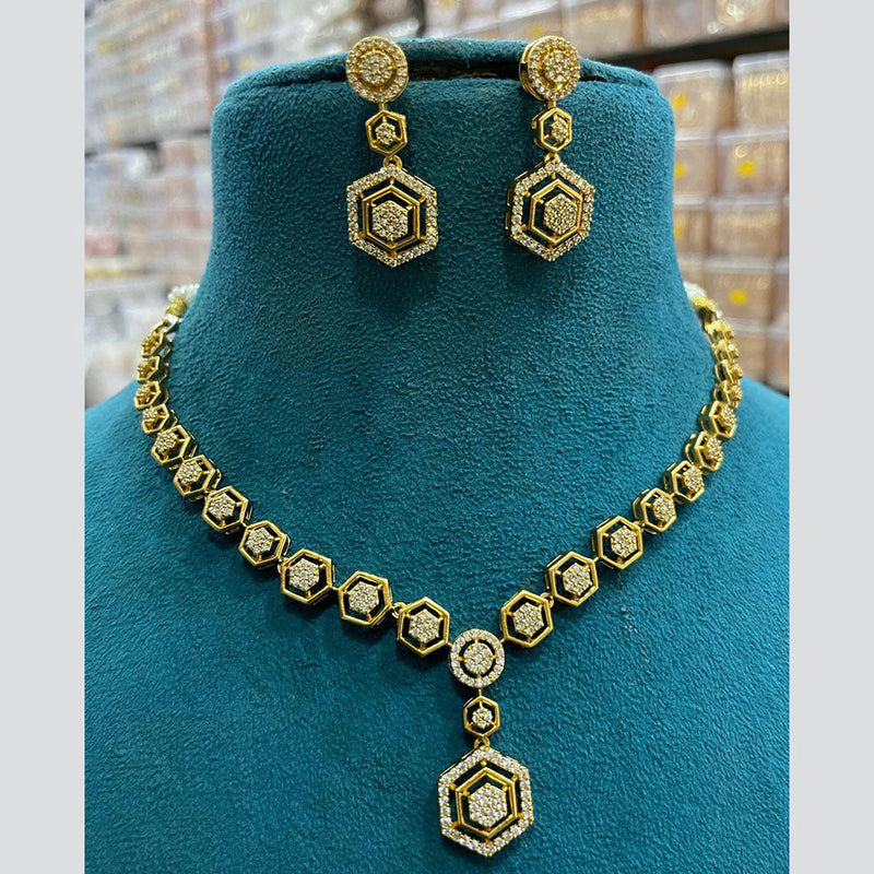 Sona Creation Gold Plated Austrian Stone Necklace Set