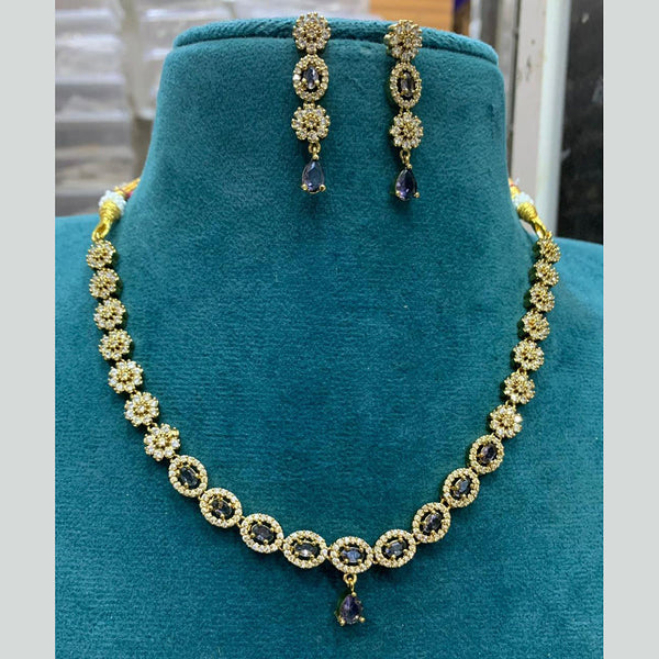 Sona Creation Gold Plated AD Necklace Set