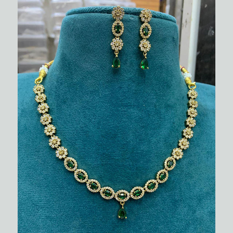 Sona Creation Gold Plated AD Necklace Set