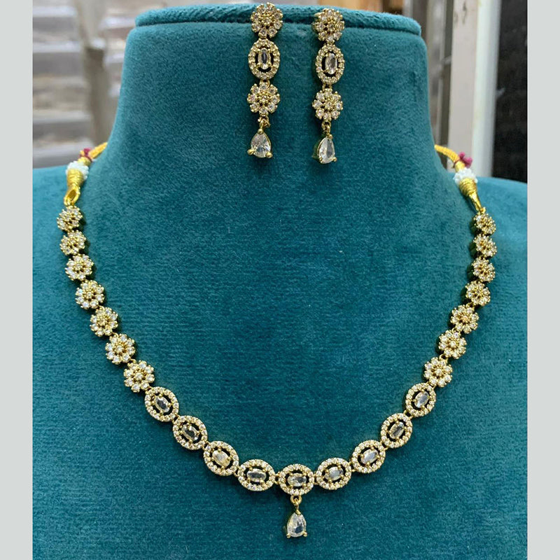 Sona Creation Gold Plated AD Necklace Set