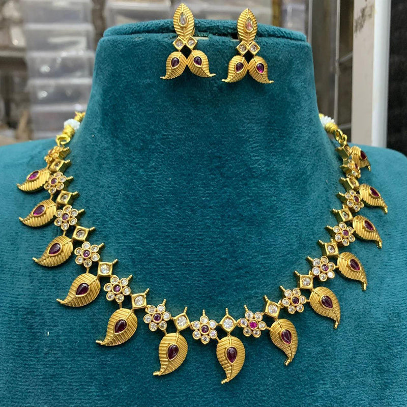 Sona Creation Gold Plated Kundan Stone Necklace Set