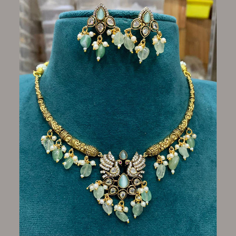 Sona Creation Gold Plated Polki Kundan Stone Choker Necklace Set