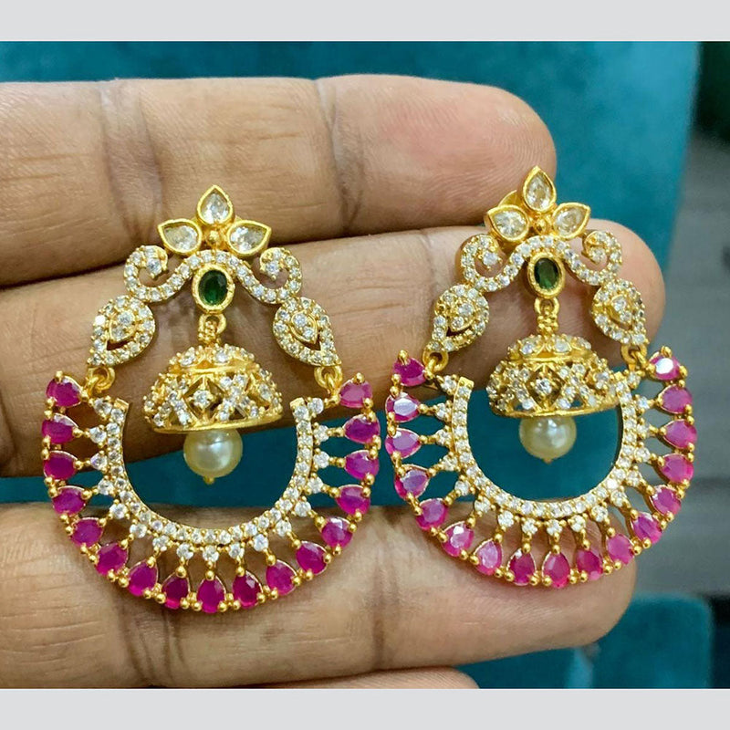 Sona Creation Gold Plated AD Dangler Earrings