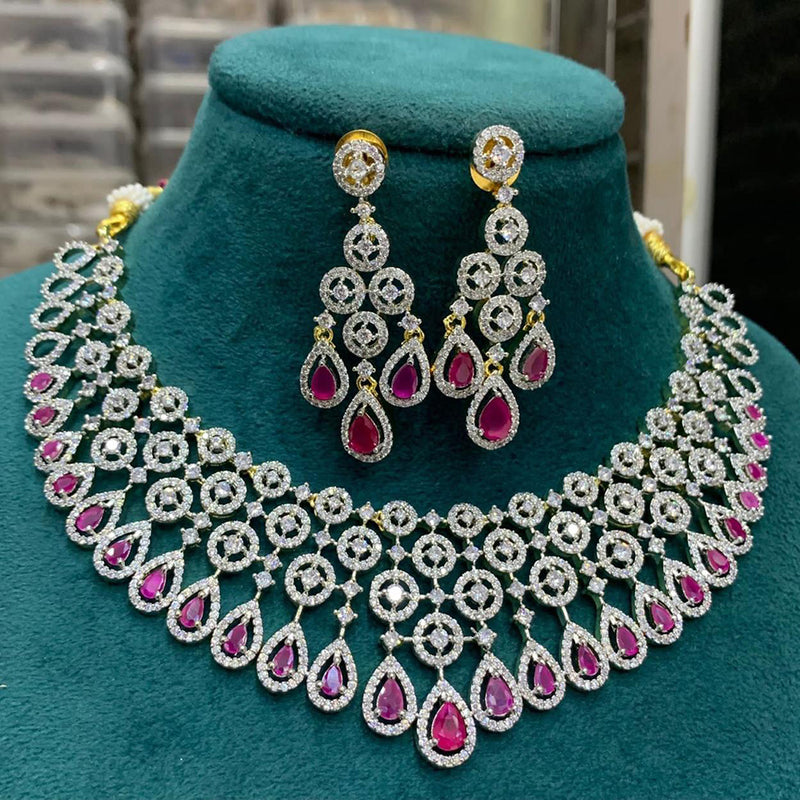 Sona Creation American Diamond Necklace Set