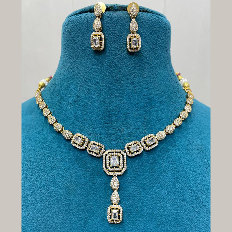 Sona Creation American Diamond Necklace Set