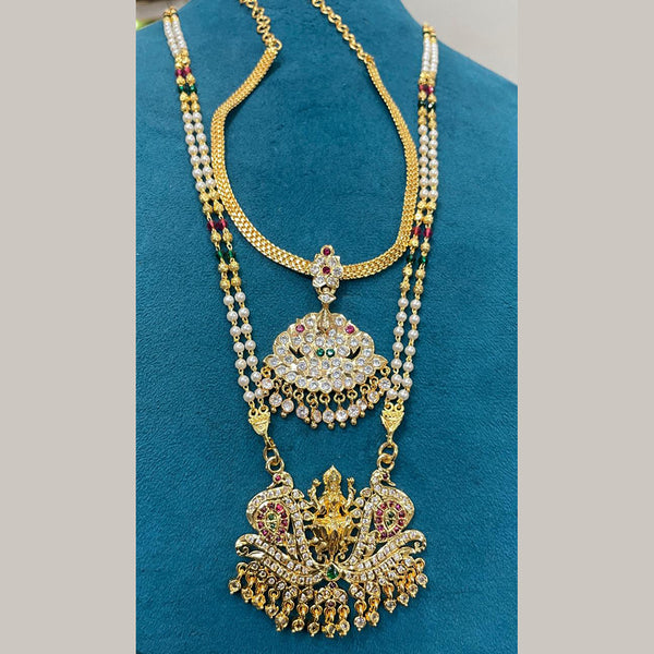 Sona Creation Gold Plated Temple Necklace Combo