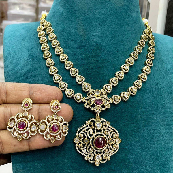 Sona Creation Gold Plated AD Necklace Set