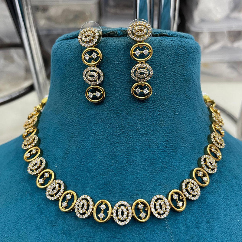 Sona Creation Gold Plated AD  Necklace Set