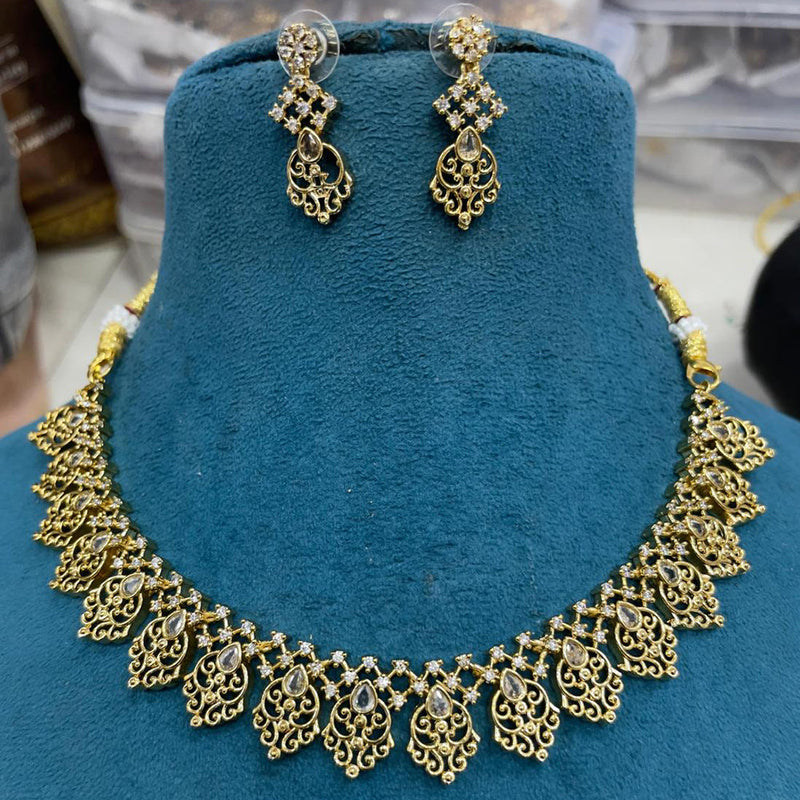 Sona Creation Gold Plated AD  Necklace Set