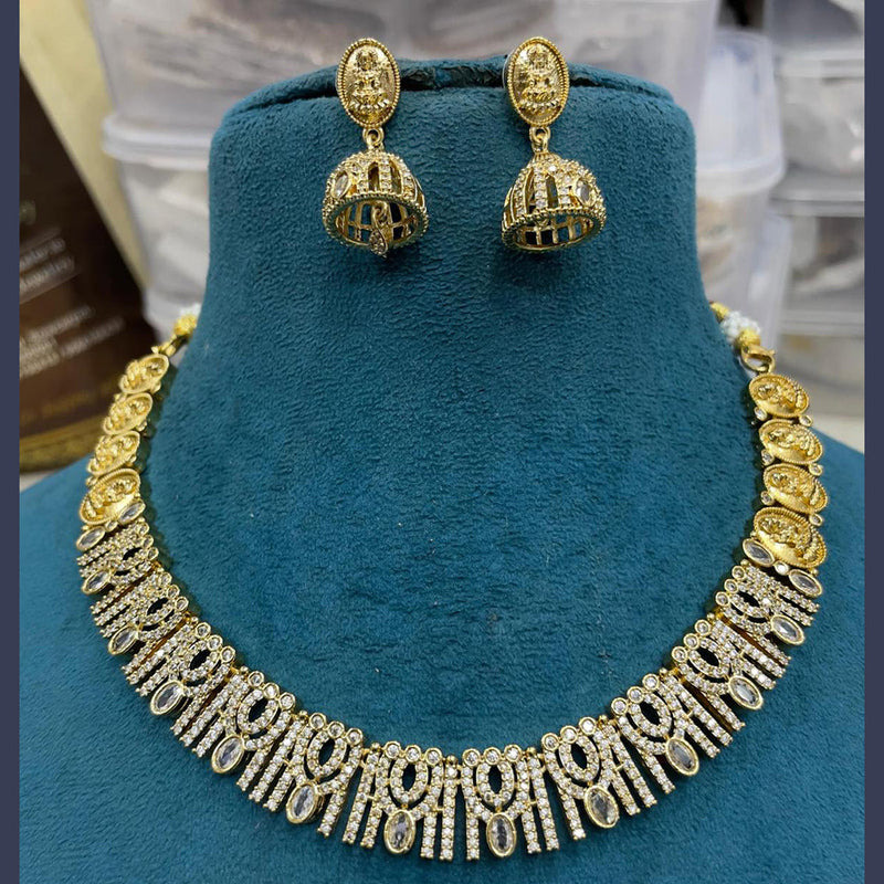 Sona Creation Gold Plated AD  Necklace Set