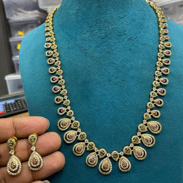 Sona Creation Gold Plated AD  Necklace Set