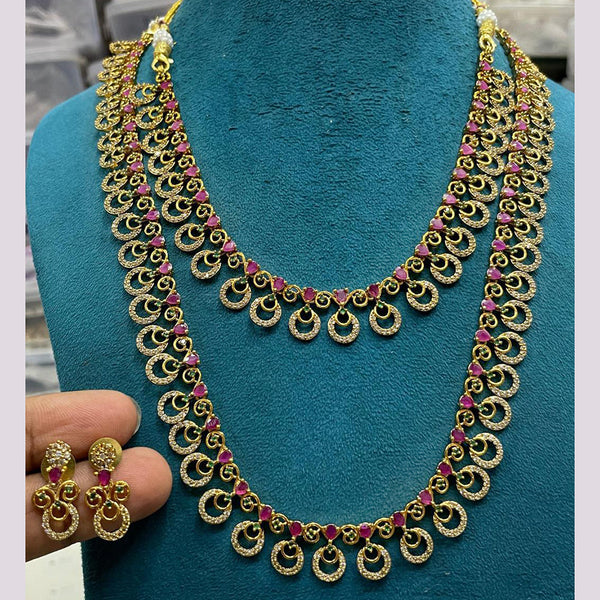 Sona Creation Gold Plated AD Necklace Combo