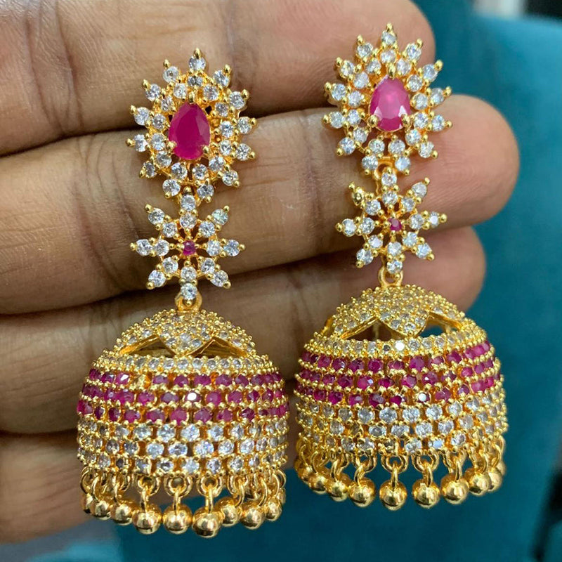 Sona Creation Gold Plated Austrian Stone Jhumki Earrings