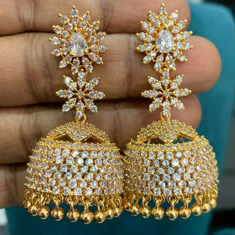 Sona Creation Gold Plated Austrian Stone Jhumki Earrings