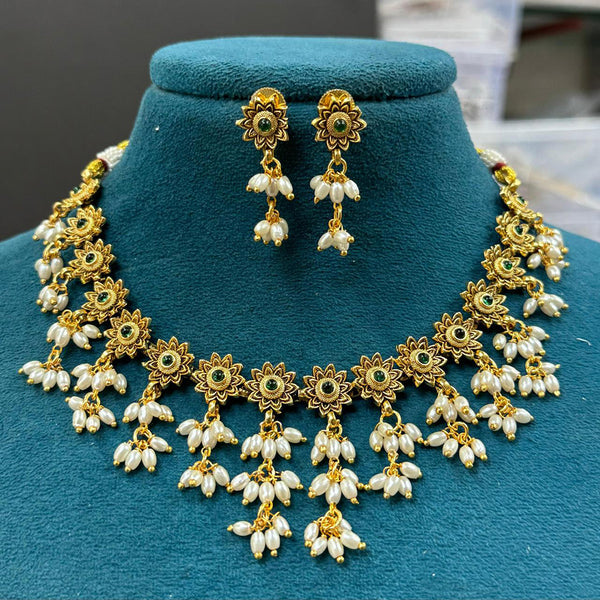 Sona Creation Gold Plated Pearl Necklace Set