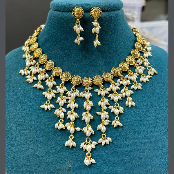 Sona Creation Gold Plated Pearl Necklace Set