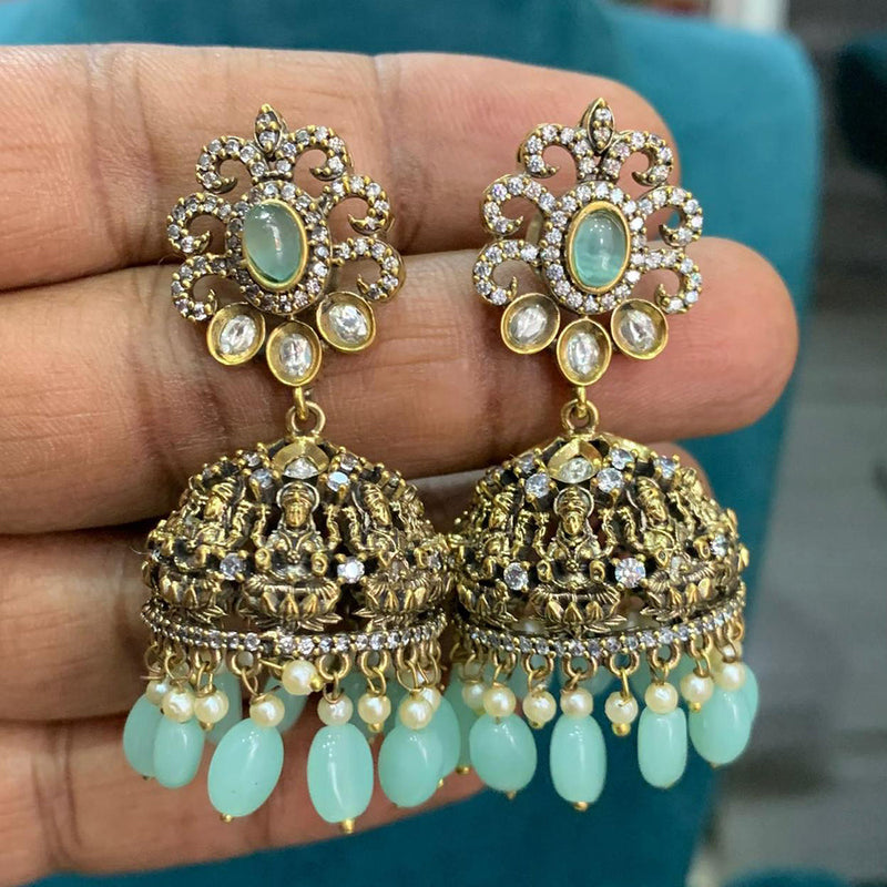 Sona Creation Gold Plated American Diamond Jhumki Earrings