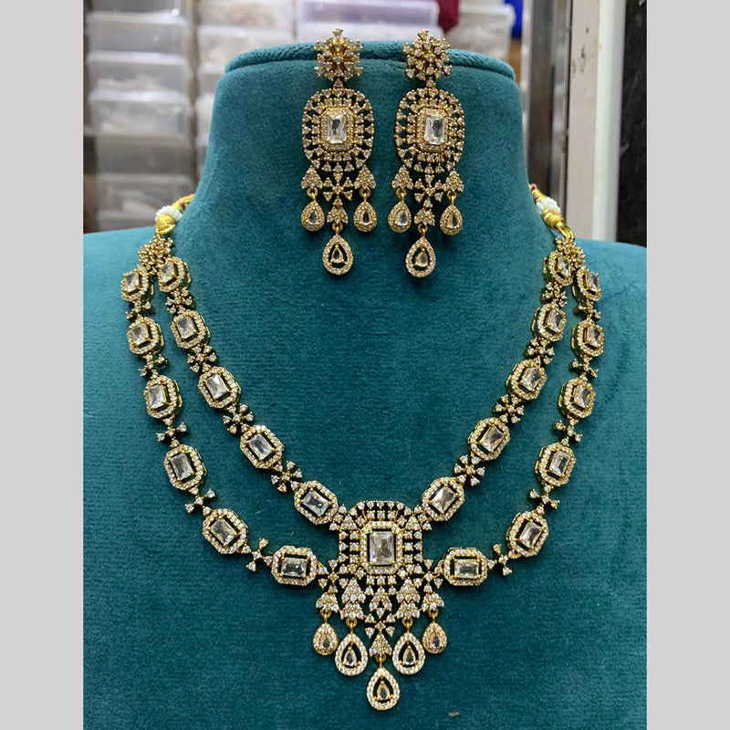 Sona Creation Gold Plated American Diamond Necklace Set