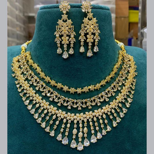 Sona Creation Gold Plated AD Necklace Set