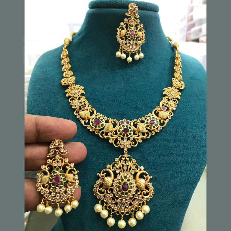 Sona Creation Gold Plated Austrian Stone Necklace Set