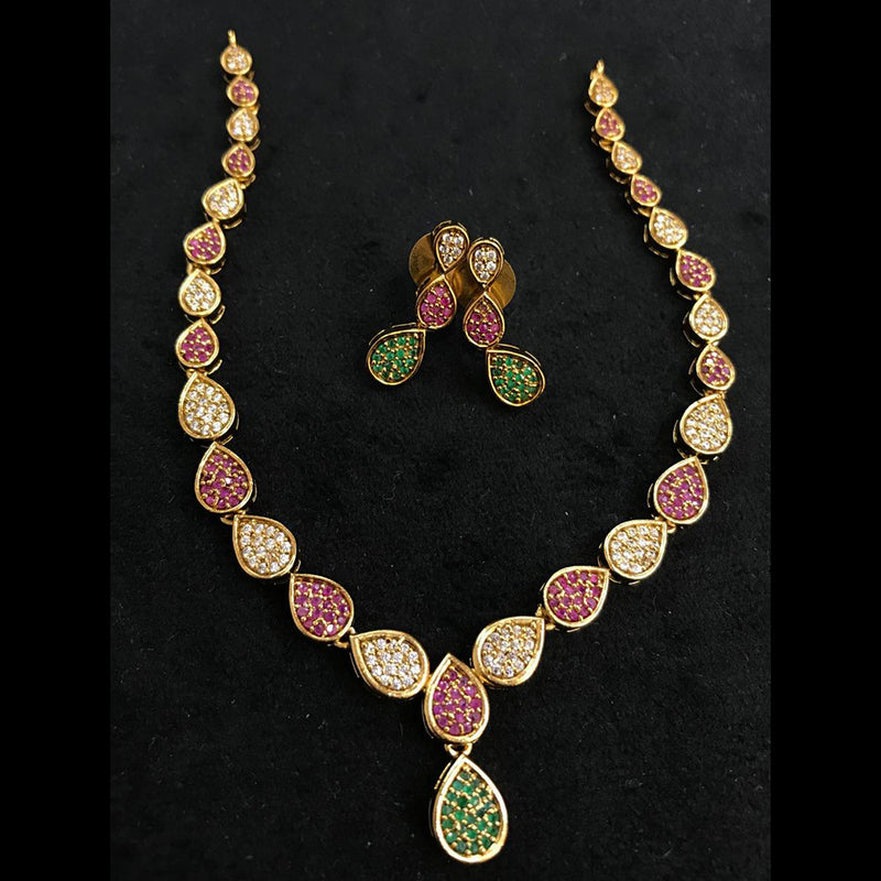 Sona Creation Gold Plated Austrian Stone Necklace Set