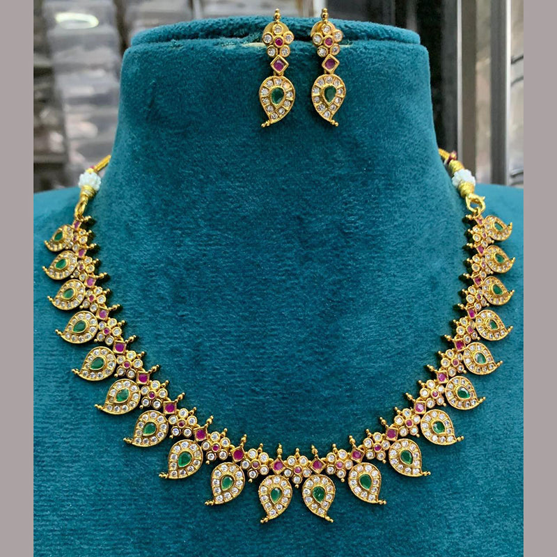 Sona Creation Gold Plated Austrian Stone Necklace Set