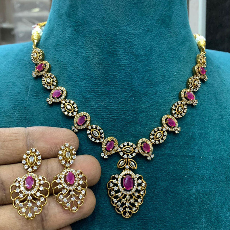 Sona Creation Gold Plated Austrian Stone Necklace Set