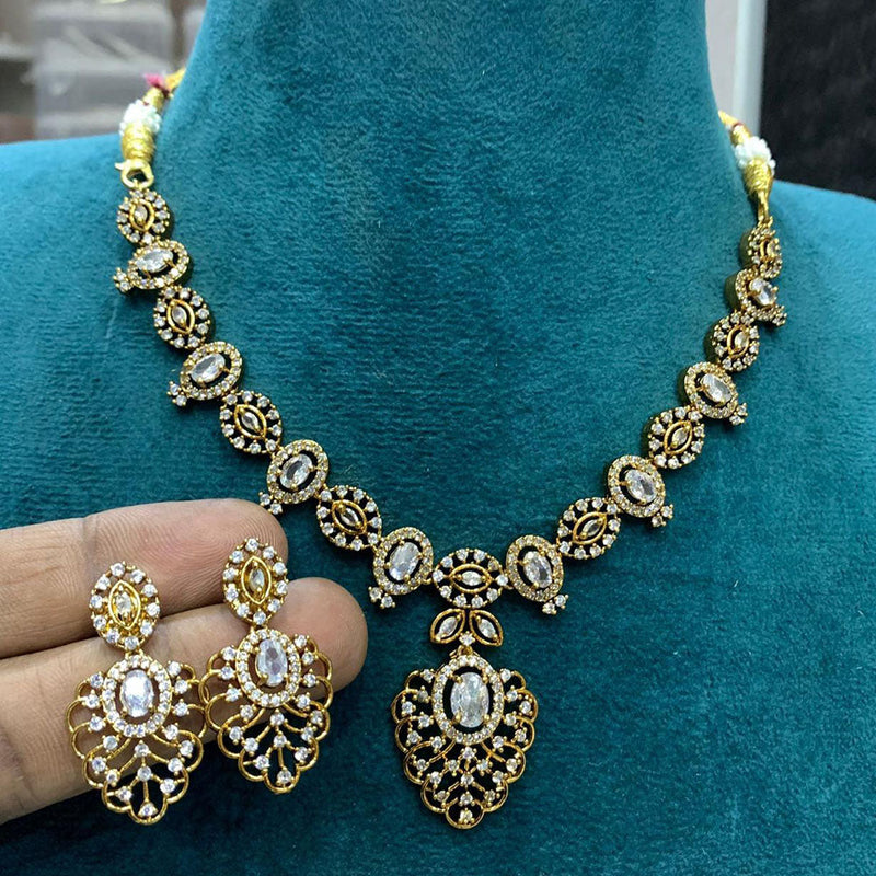 Sona Creation Gold Plated Austrian Stone Necklace Set